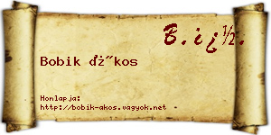 Bobik Ákos névjegykártya