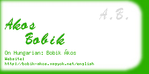 akos bobik business card